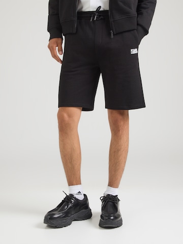 melns Karl Lagerfeld Standarta Bikses: no priekšpuses
