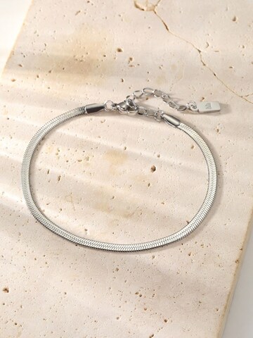 Hey Happiness Armband 'Serpent Flat'‌‌‌‌ in Silber