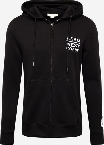 AÉROPOSTALE Sweatjacke in Schwarz: predná strana