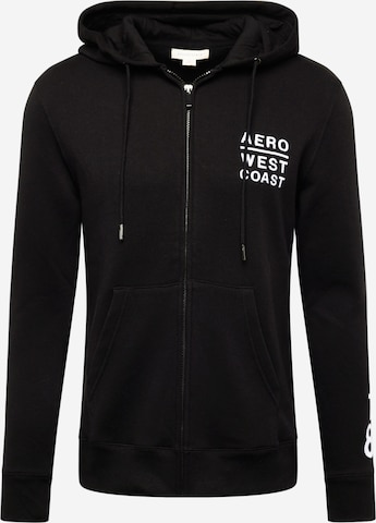 AÉROPOSTALE - Sudadera con cremallera en negro: frente