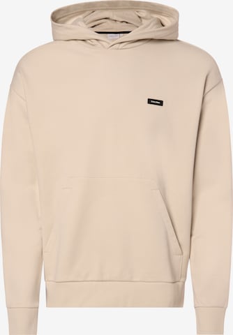 Sweat-shirt Calvin Klein en beige : devant