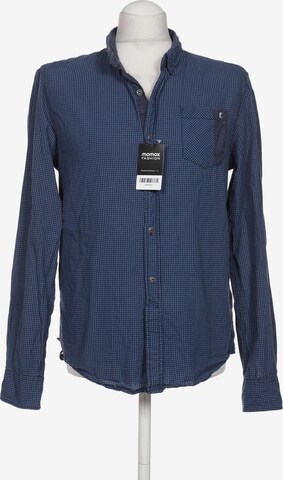 khujo Button Up Shirt in M in Blue: front
