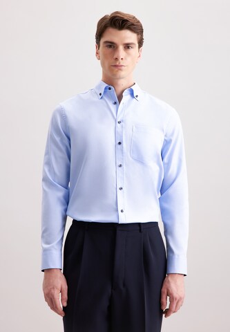 Coupe regular Chemise business SEIDENSTICKER en bleu : devant