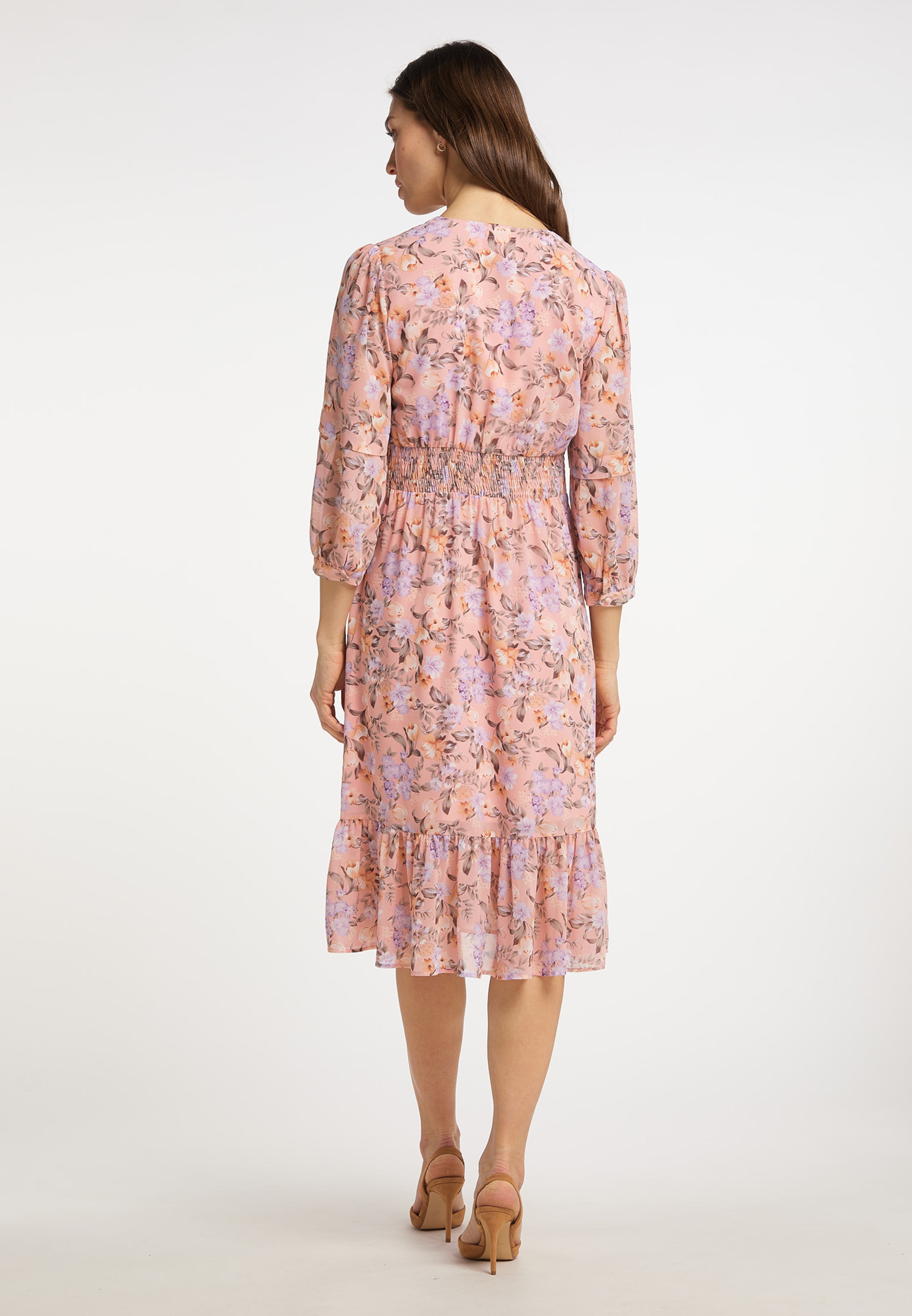 Frauen Große Größen Usha Kleid in Rosa - TG40490 Frauen Große Größen Usha Kleid in Rosa - TG40490
