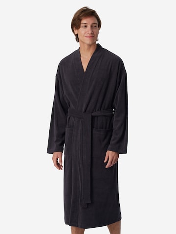 SCHIESSER Long Bathrobe 'Feather Terry' in Grey
