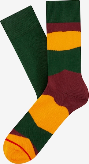 CHEERIO* Socken in goldgelb / grasgrün / bordeaux, Produktansicht