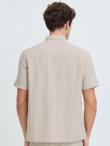 INDICODE JEANS Regular Fit Leinenhemd ' IDTropelo ' in Beige