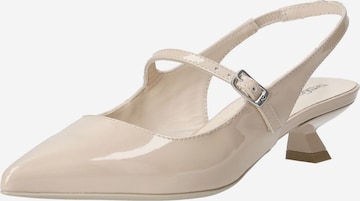 Décolleté sling di Nero Giardini in beige: frontale