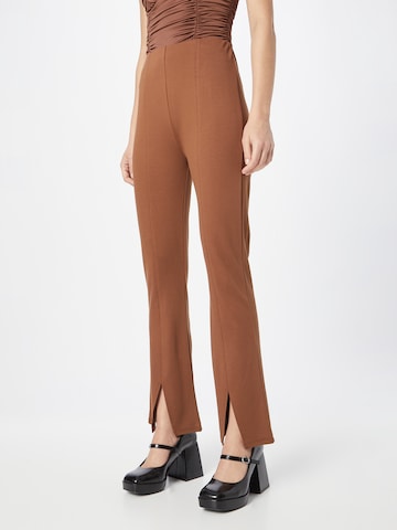 NU-IN Flared Pants in Brown: front
