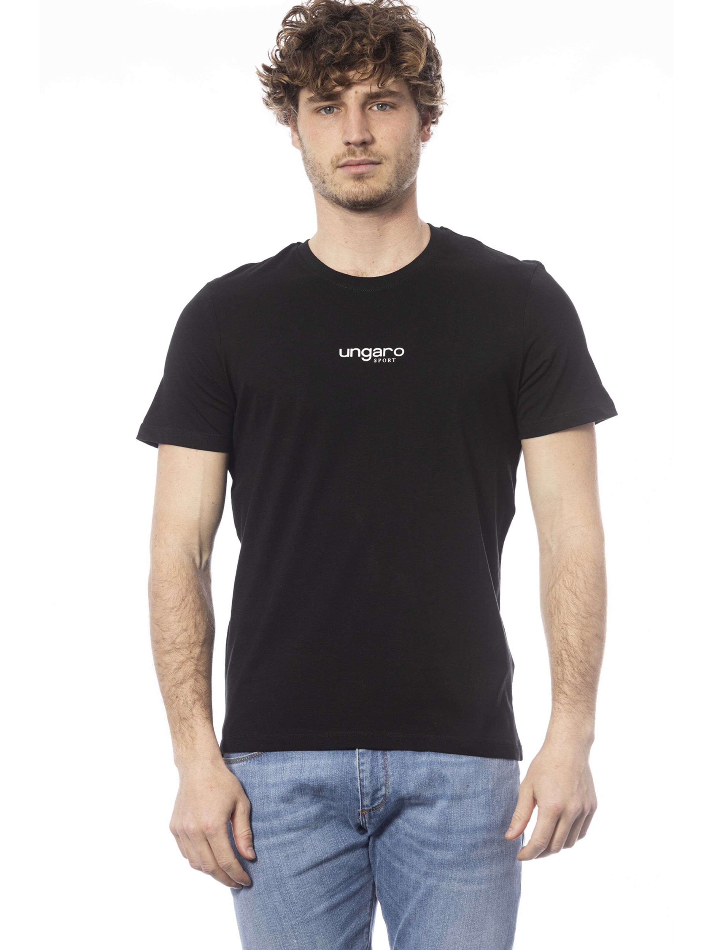 Top 'T-Shirt Uomo Ungaro 100% Cotone - Crew Neck Logo' di Ungaro in nero: frontale