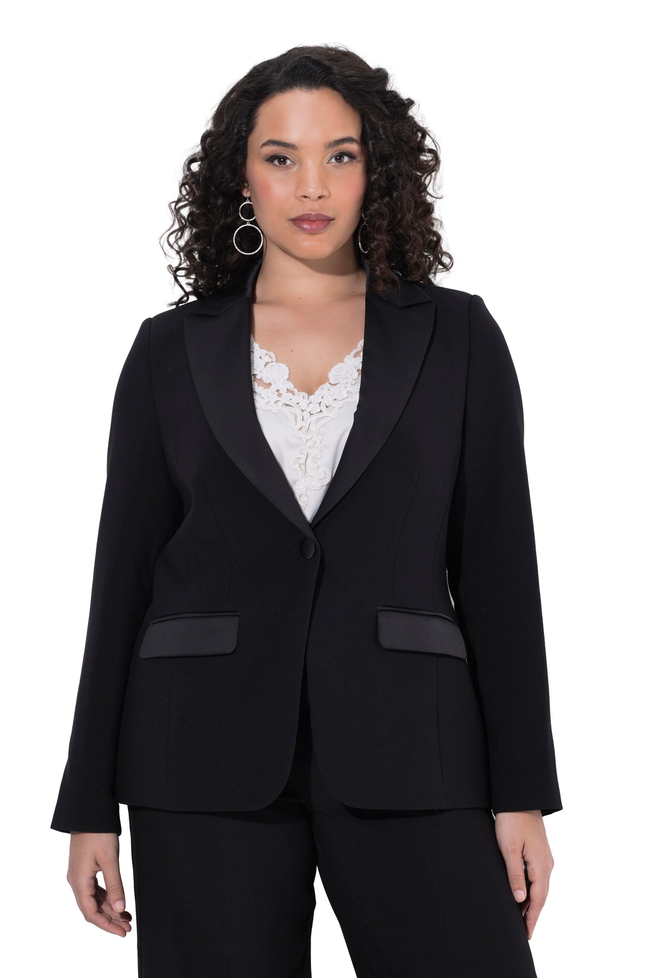 Ulla Popken Blazer in Schwarz: Vorderseite