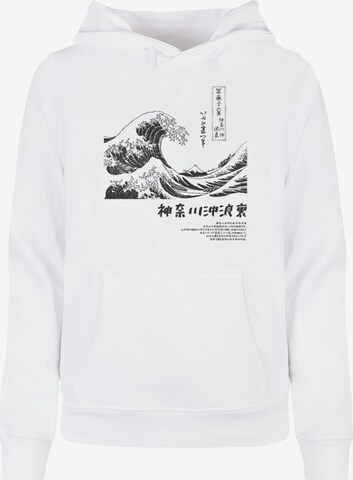 Merchcode Sweatshirt 'Apoh - Hokusai Mono' in White: front