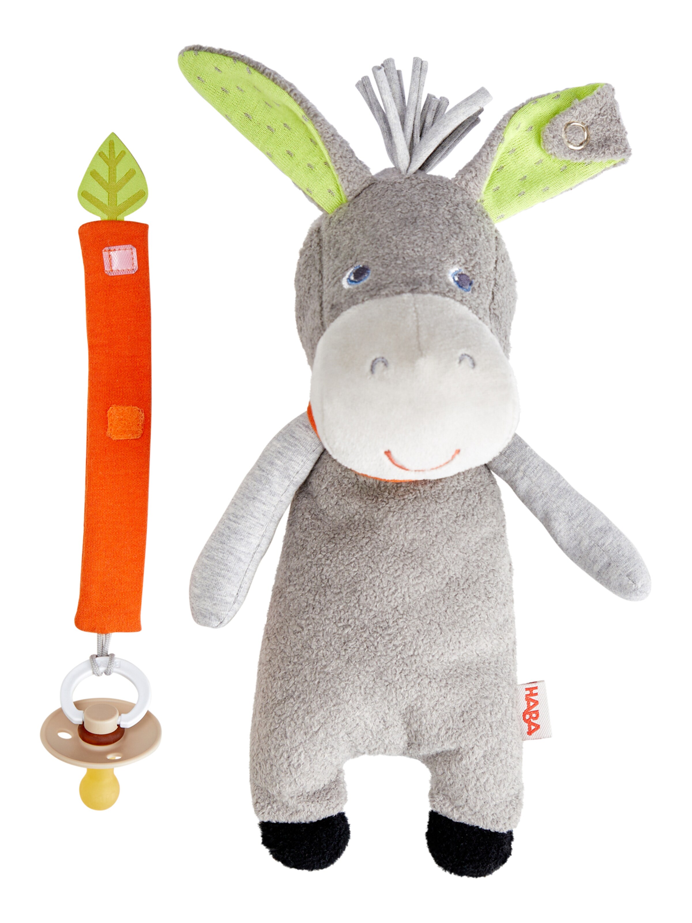 Animaux en peluche ' Schnullertier ' HABA en gris