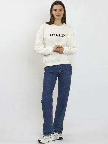 Sweat-shirt ' DARLIN ' FRESHLIONS en blanc