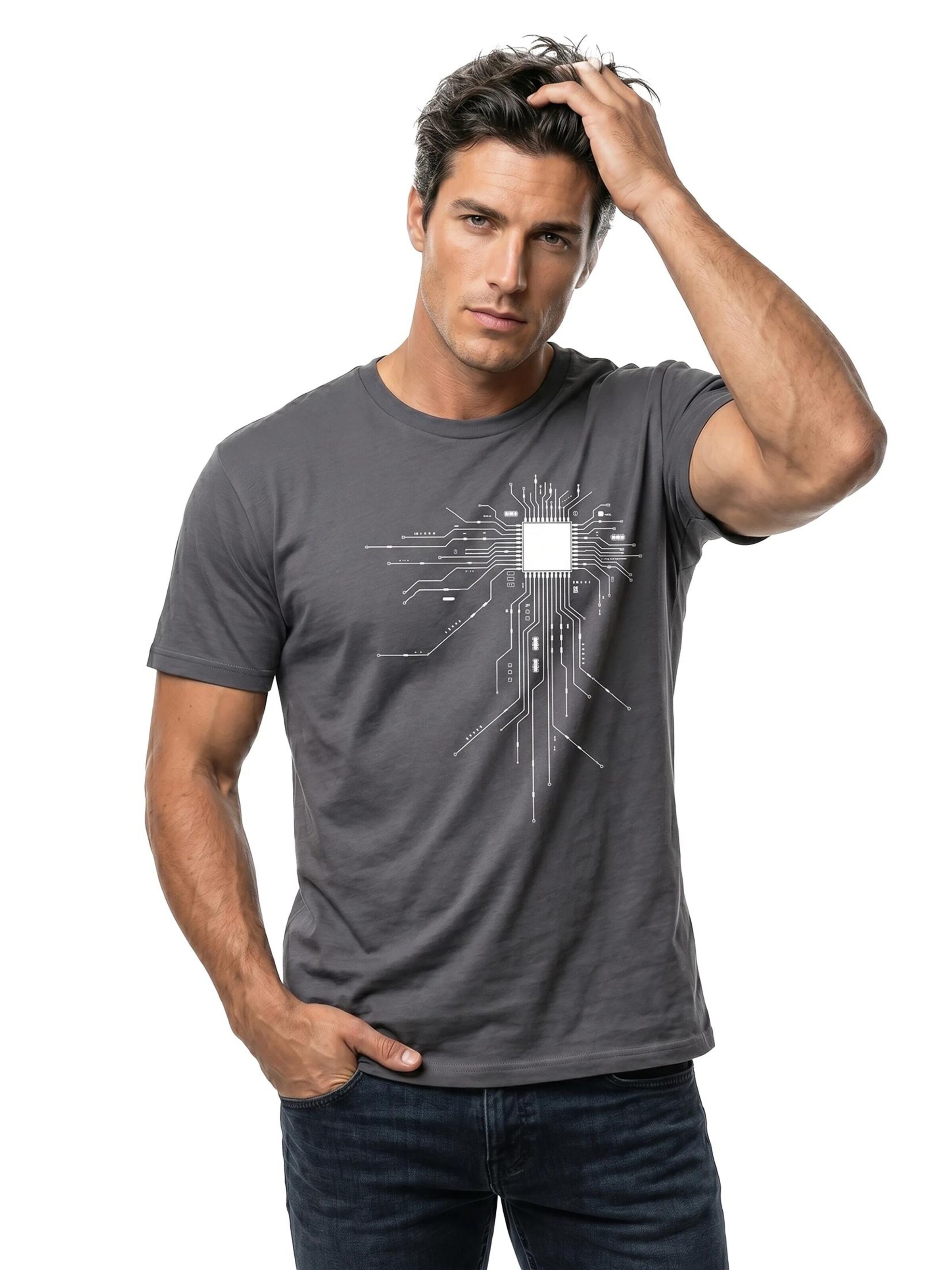 MAKAYA Shirt 'CPU' in Grey