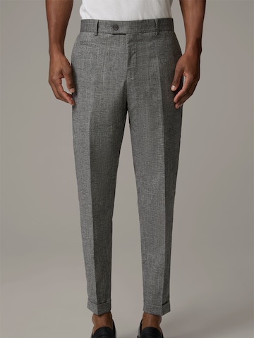 STRELLSON Slim fit Pleated Pants 'Luc' in Grey