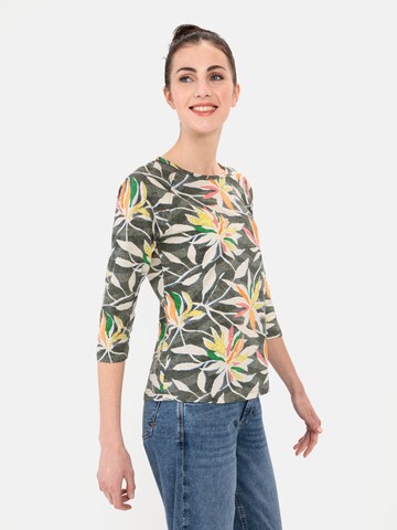 CAMEL ACTIVE Jersey T-Shirt mit Allover-Print in Grün