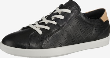 ECCO Platform trainers in Black: front