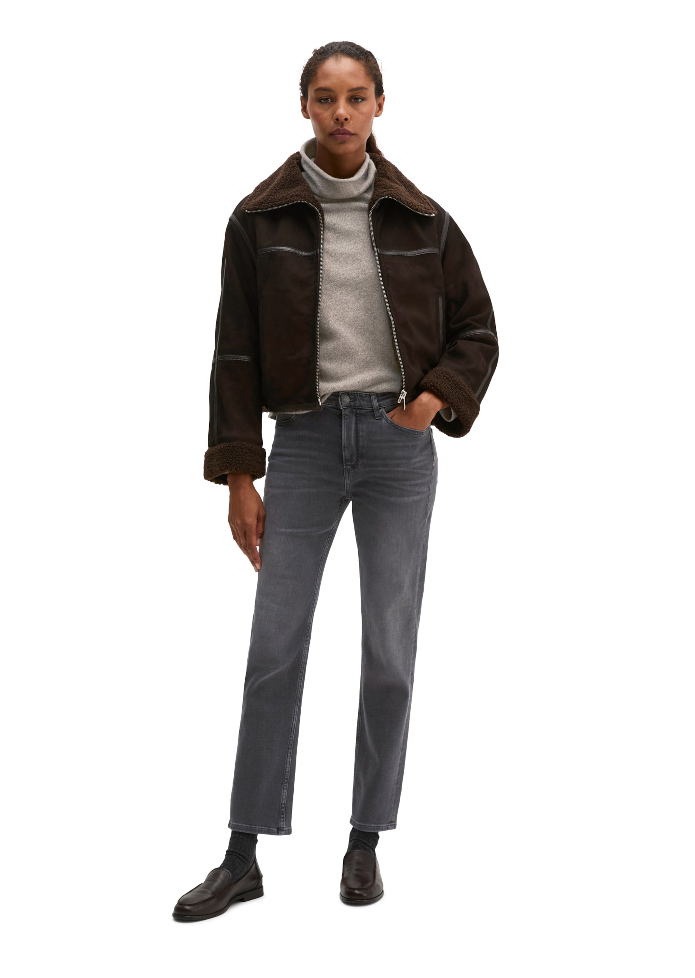 Veste mi-saison Marc O'Polo en marron : devant