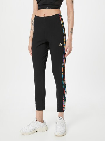 Skinny Pantaloni sport 'Essentials 3-Stripes High-Waisted ' de la ADIDAS SPORTSWEAR pe negru: față