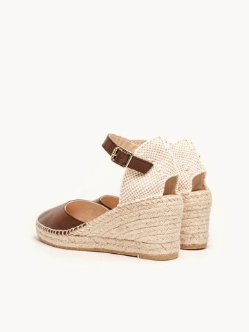 Alhamas - Sandalias con hebilla 'Alpargata Cuña 7 cm' en marrón