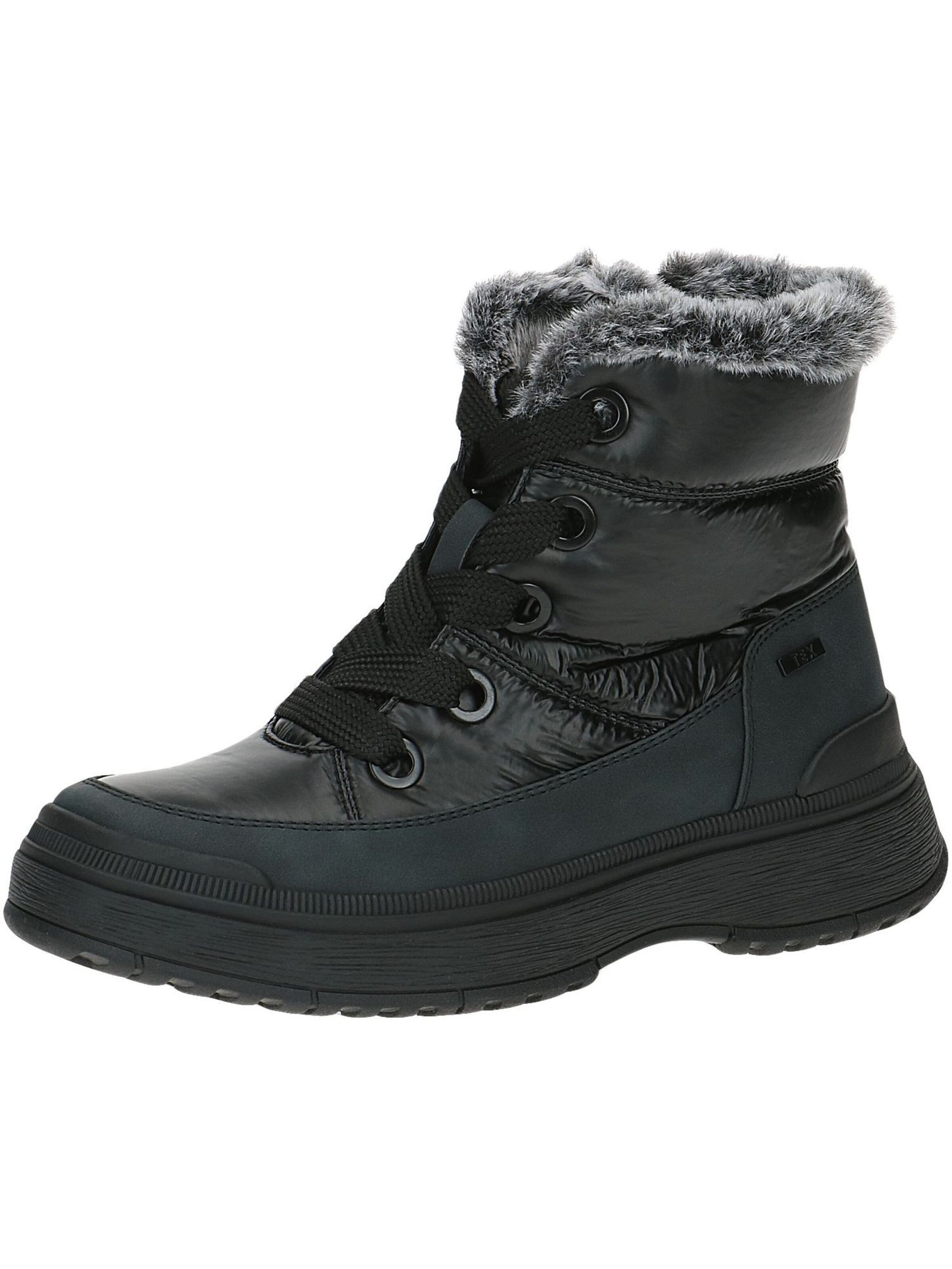 CAPRICE Lace-up bootie in Black: front