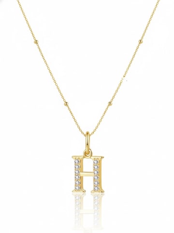 Hey Happiness - Cadena 'Letter H' en oro: frente
