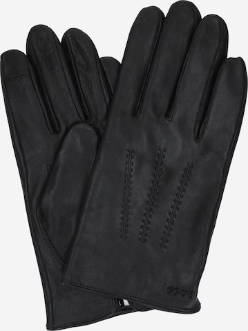 BOSS - Guantes con dedos 'Hainz-ME' en negro: frente