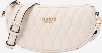 GUESS Skuldertaske 'VALLA MINI TOP ZIP SHLDR BAG' i beige: forside