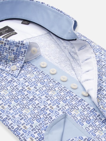 Slim fit Camicia business 'Donatello Iconic Poplin Stretch Man Shirt White Blue' di 7Camicie in bianco