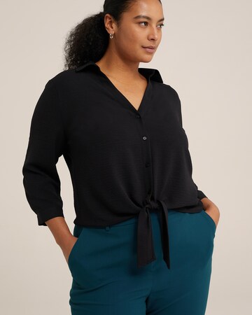 WE Fashion Blouse in Zwart: voorkant