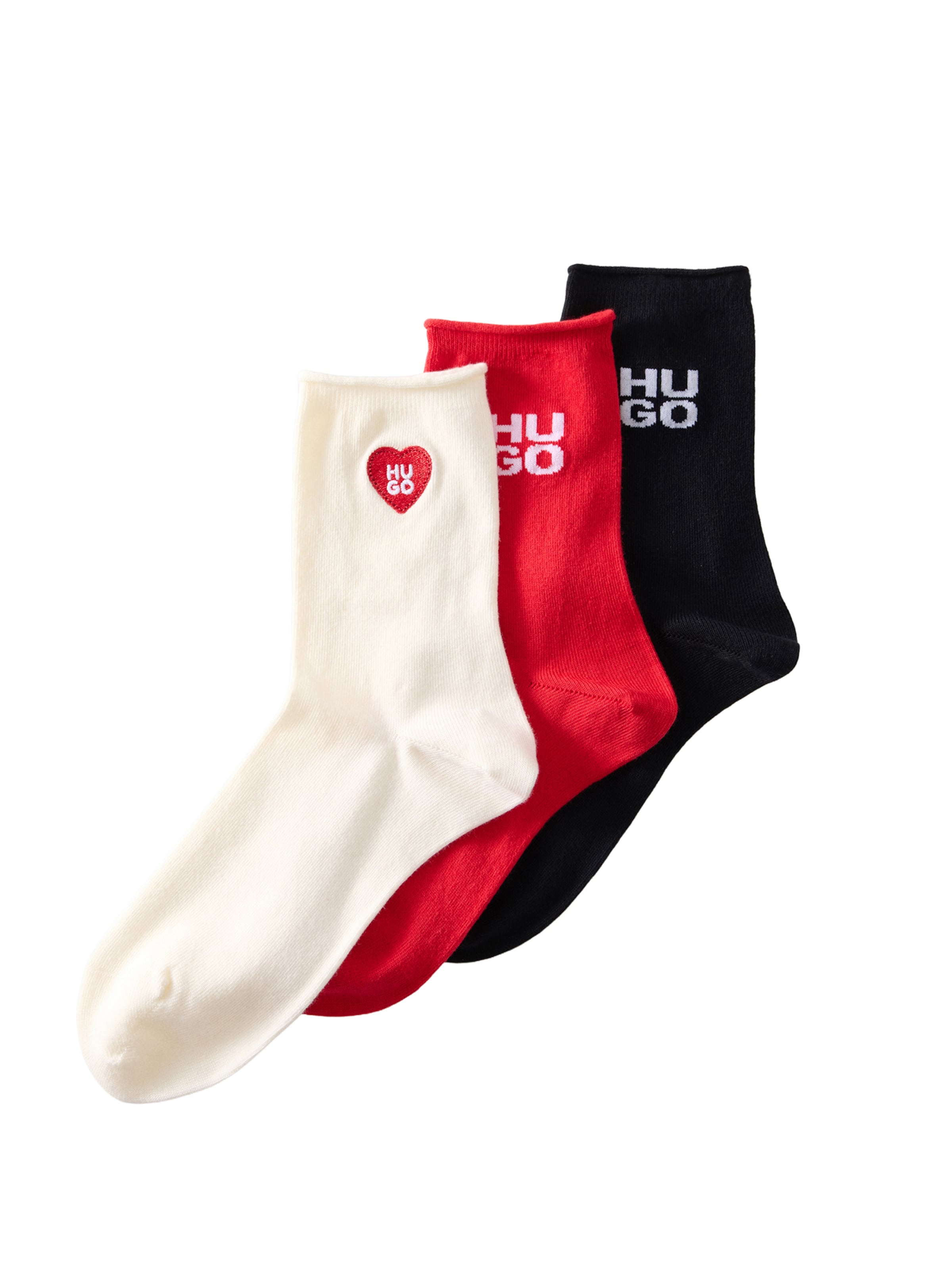 HUGO - Calcetines 'HEART' en beige: frente