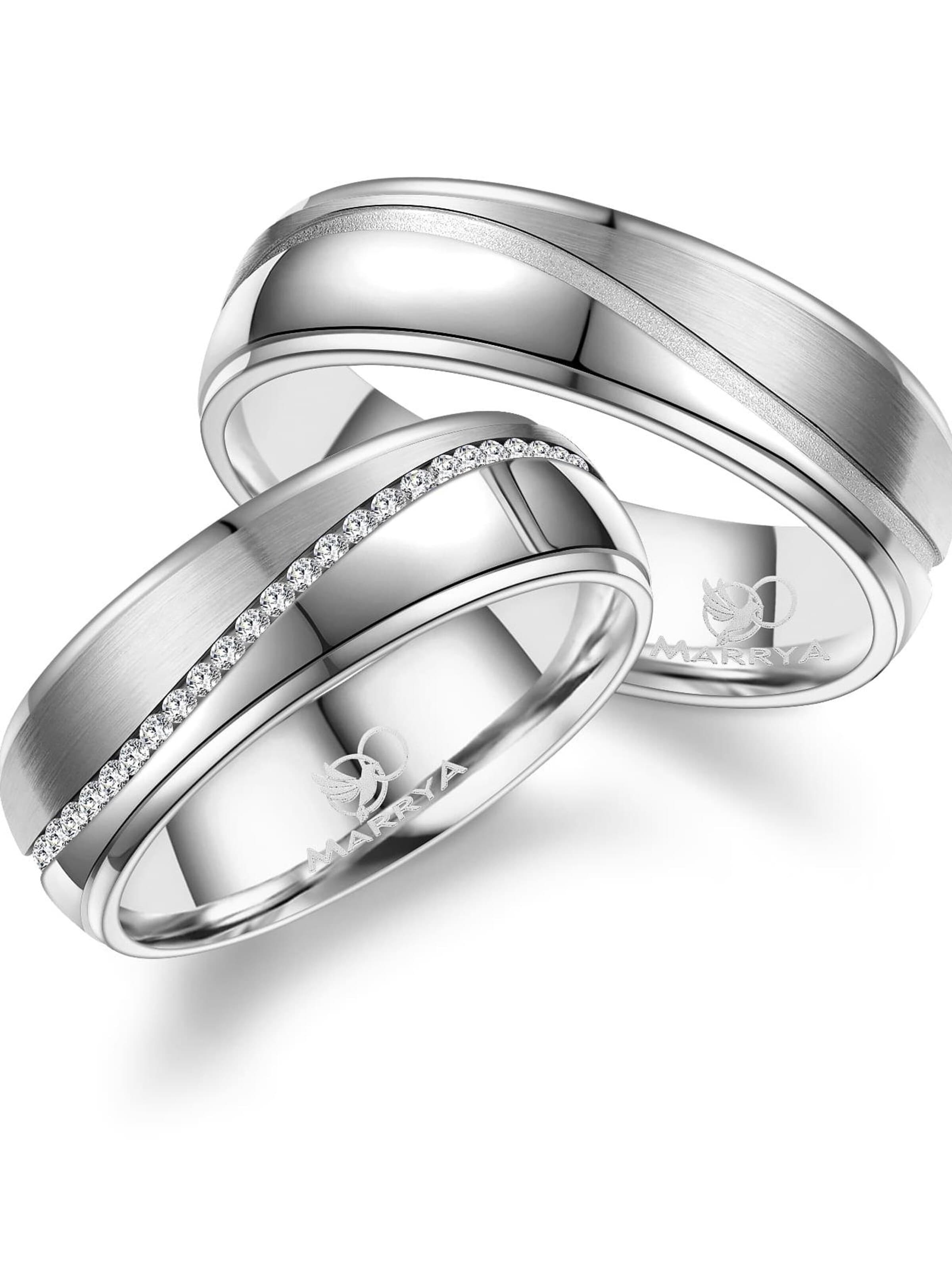 MARRYA Ring 'MARRYA ES-26 Ehering aus Edelstahl - Silberfarben' i silver: framsida
