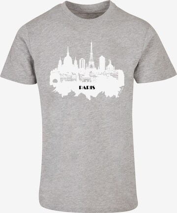 F4NT4STIC Shirt 'Cities Collection - Paris skyline' in Grijs: voorkant