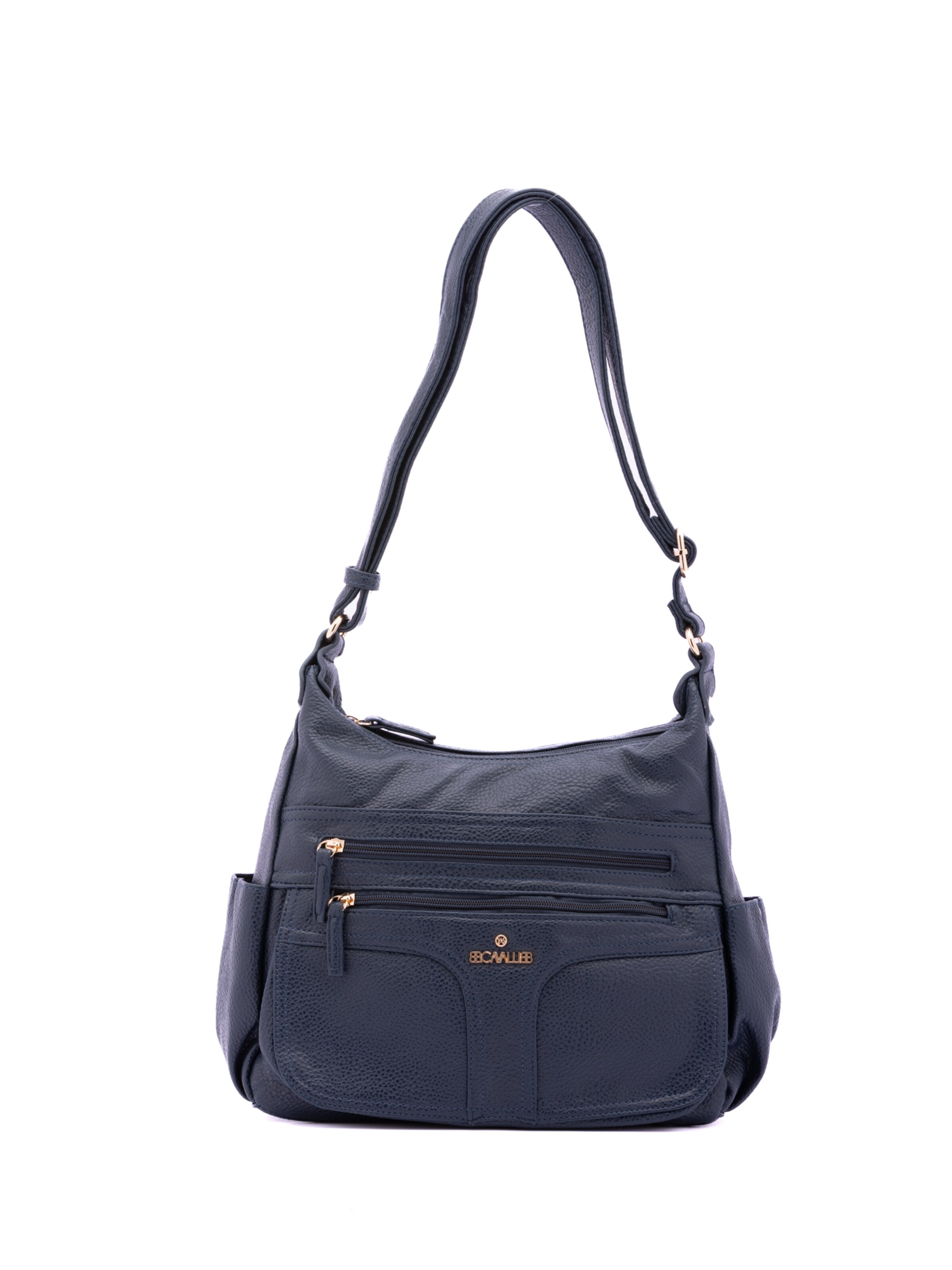 Borsa a spalla 'Borsa a Spalla Donna Ecopelle - Zip e Tasche Multiple' di B. Cavalli in blu: frontale