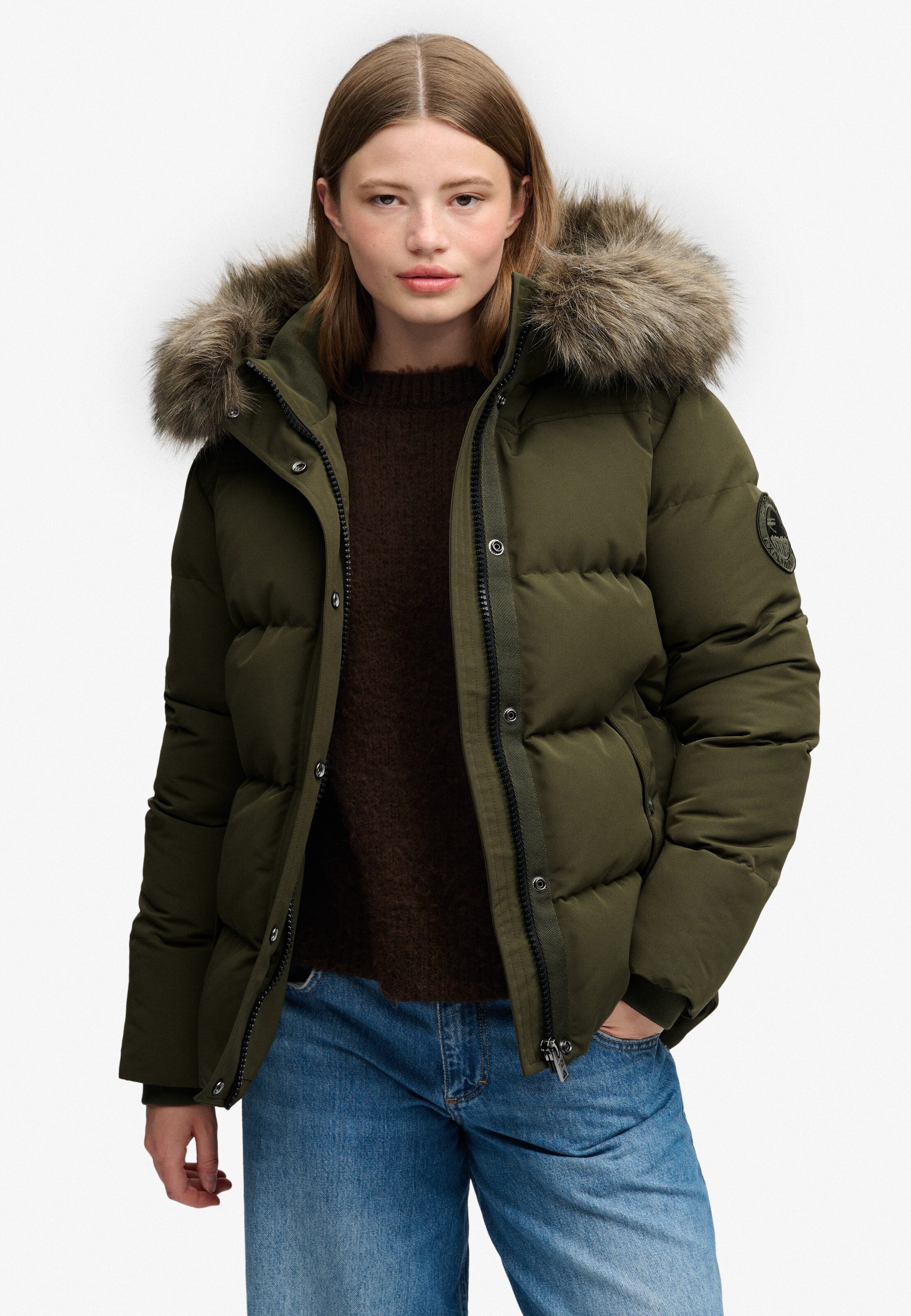 Superdry & Co Winter Jacket 'Everest' in Green: front