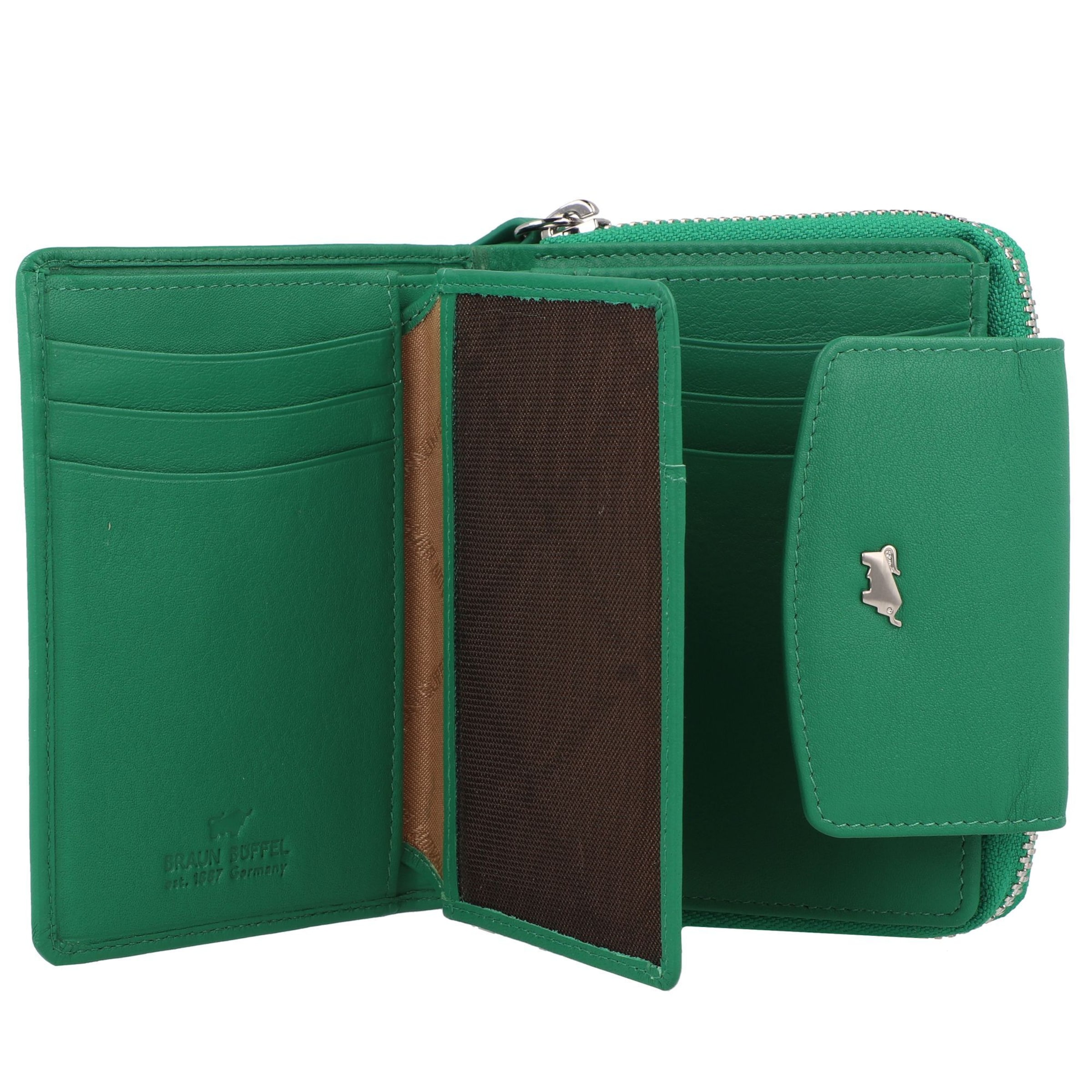 Braun Büffel Wallet 'Joy' in Green