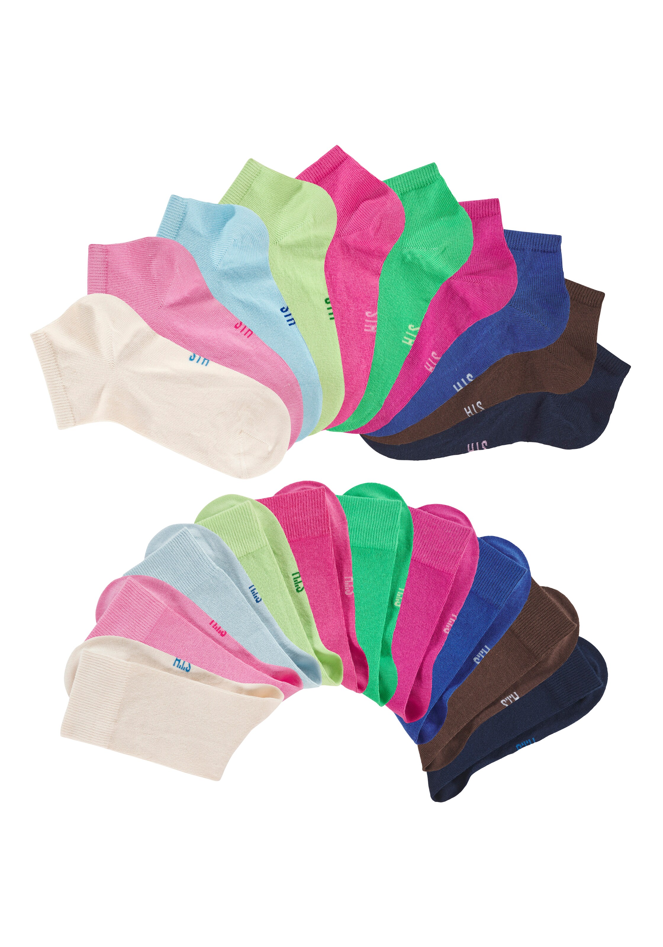 H.I.S Socks in 35-38 in Ecru / Blue / Navy / Light blue / Chocolate / Lime / Light green / Pink / Rose / Dusky pink, Item view