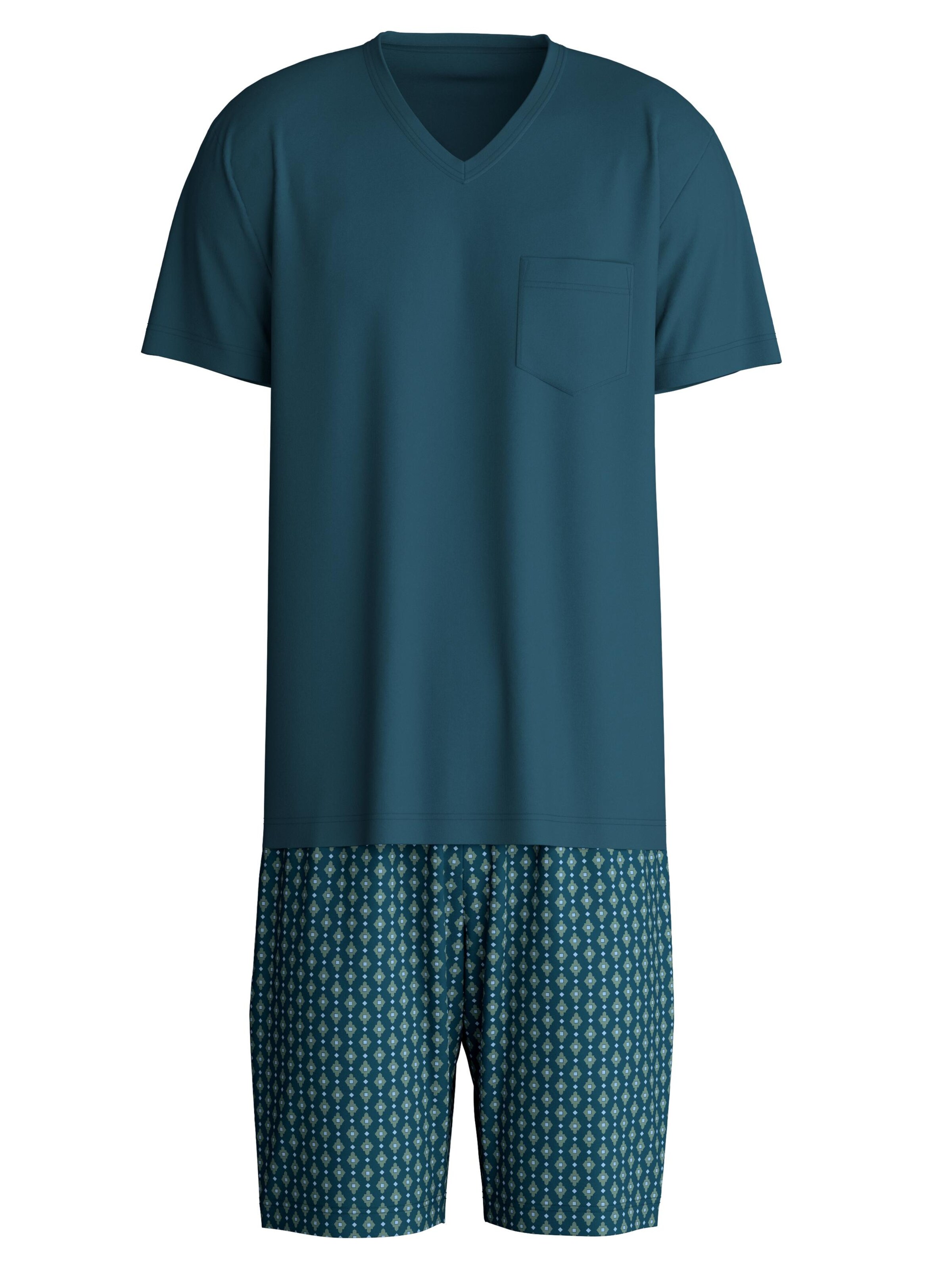 CALIDA Pyjama kurz 'Relax Imprint'‌‌ in Grün: Vorderseite