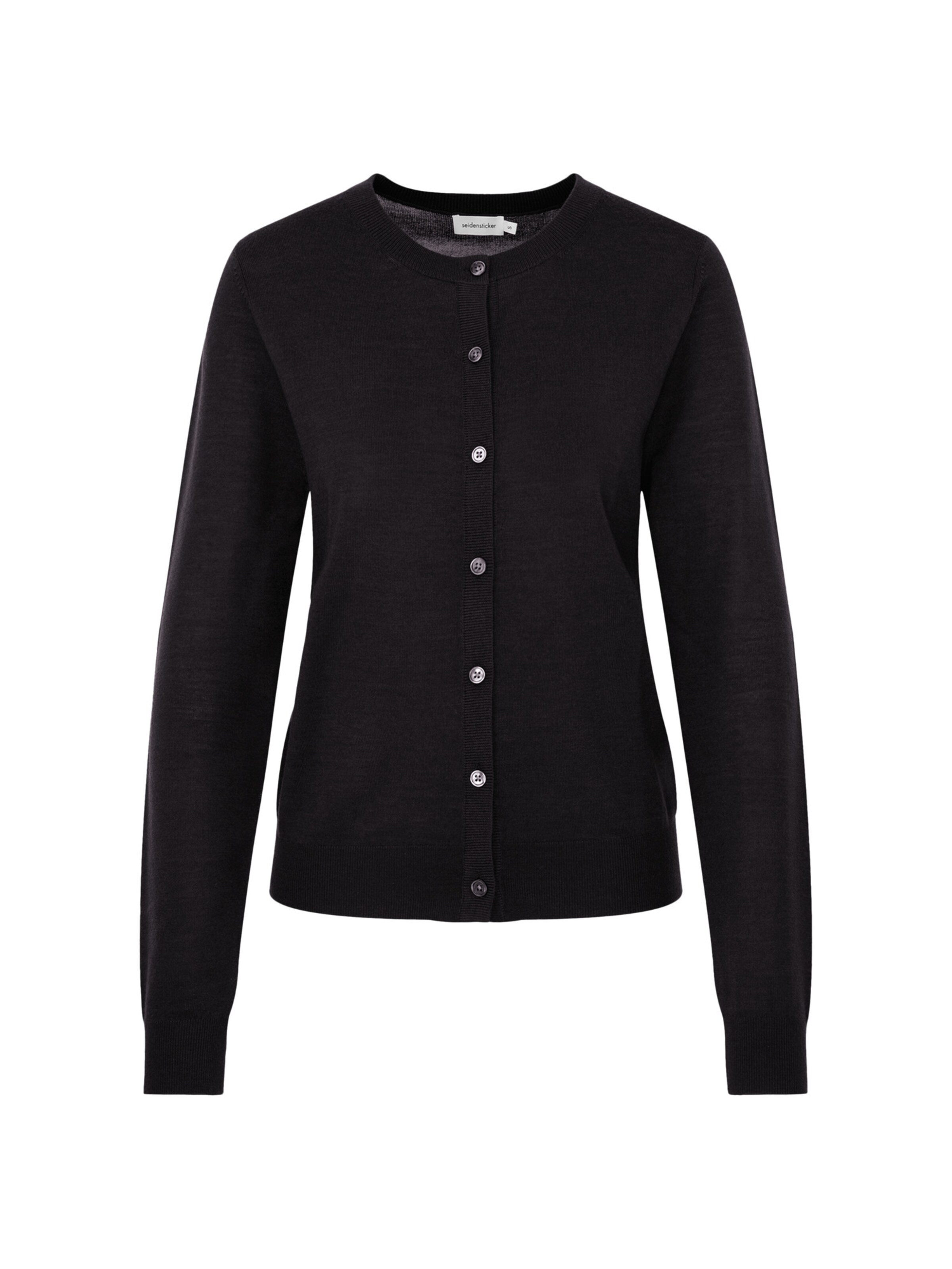 SEIDENSTICKER Gebreid vest in Zwart: voorkant