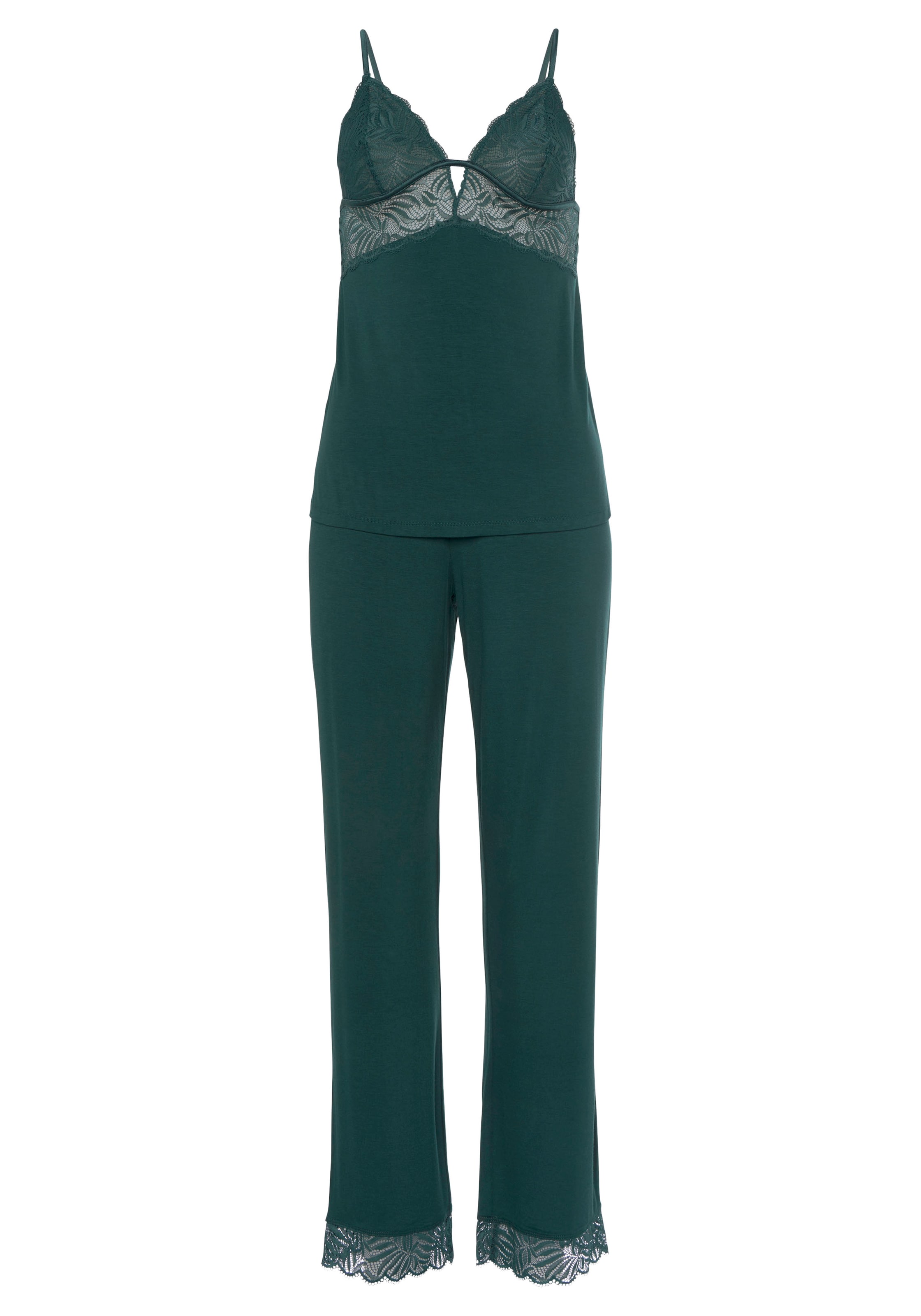 LASCANA Pyžamo – zelená: přední strana