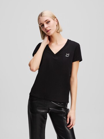 T-shirt Karl Lagerfeld en noir : devant