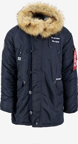 ALPHA INDUSTRIES Winterjas 'N3B Airborne' in Blauw: voorkant