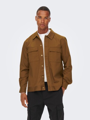 Only & Sons Between-Season Jacket 'Toby' in Brown: front