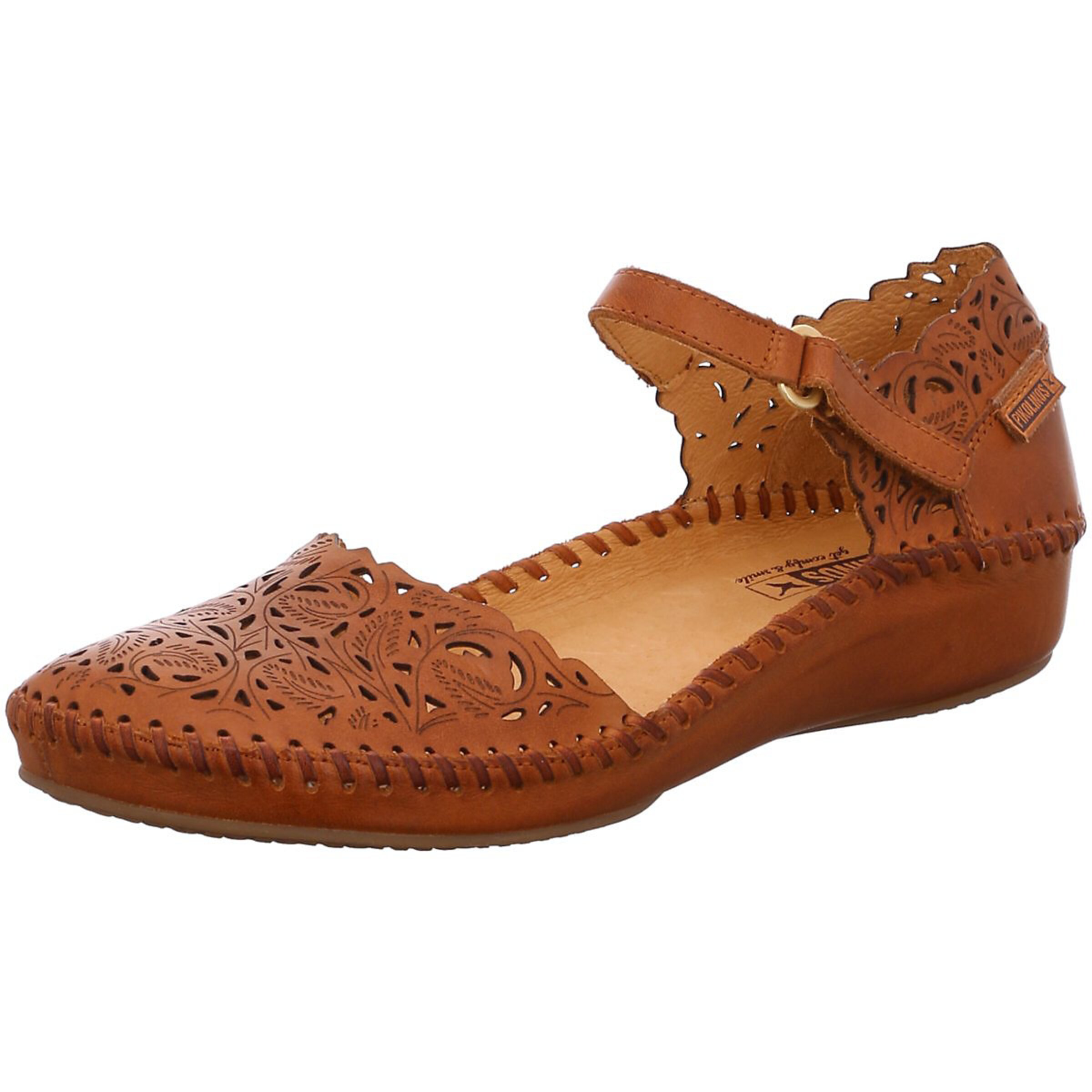 PIKOLINOS Ballet Flats with Strap 'P.vallarta' in Brown: front