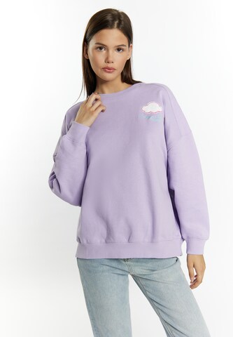 MYMO Sweatshirt 'Keepsudry' i lila: framsida