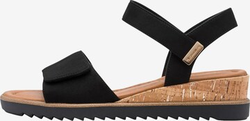 Sandales 'Sandalen mit Keilabsatz und Klettverschluss' Tamaris en noir : devant