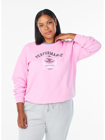 Active by Zizzi Свитшот в Ярко-розовый: спереди