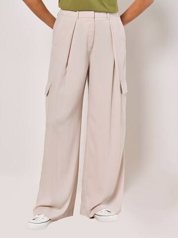 Apricot Wide Leg Wide Leg Fluid Cargo Trousers ' ' in Beige