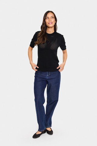 SAINT TROPEZ Sweter 'Mila' w kolorze czarny